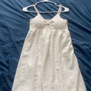 No Boundaries Cream Chemise with Delicate Eyelet Pattern